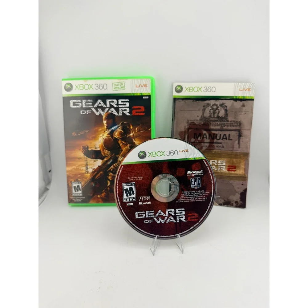 Gears of War 2 Microsoft Xbox 360 2008 CIB Complete with Manual Shooter Game